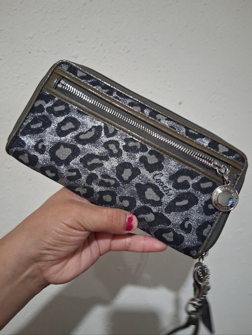 Y2k Coach Zipper Leopard Print Wallet